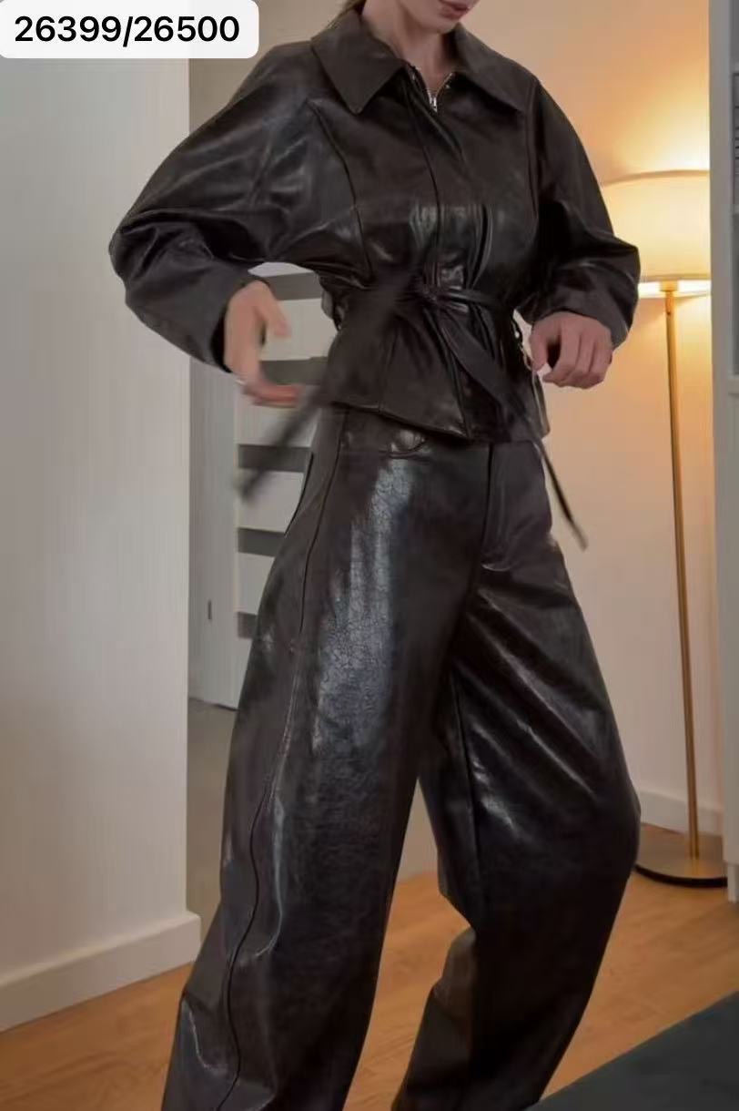 Wide‑Cut Vegan Leather Set