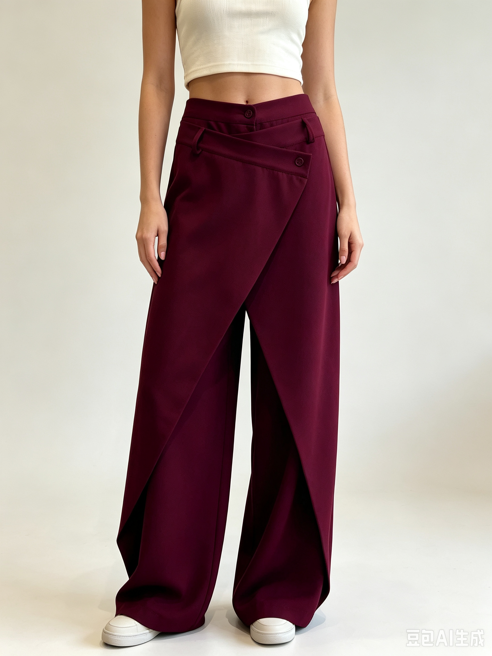 Pleated Flared Trousers