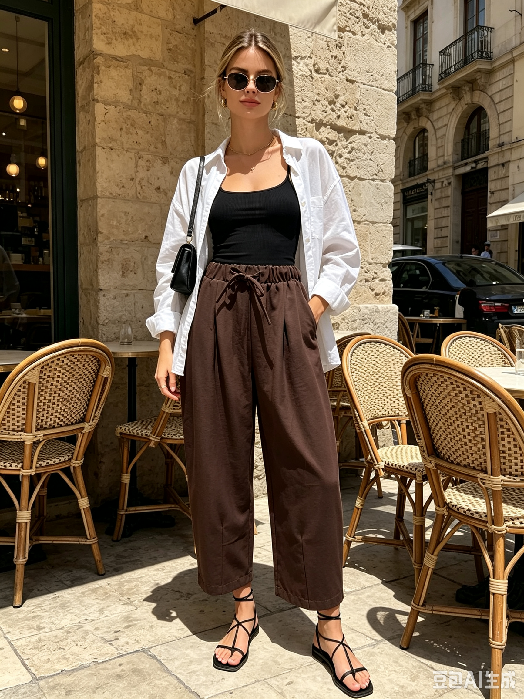 Wide Drawstring Trousers