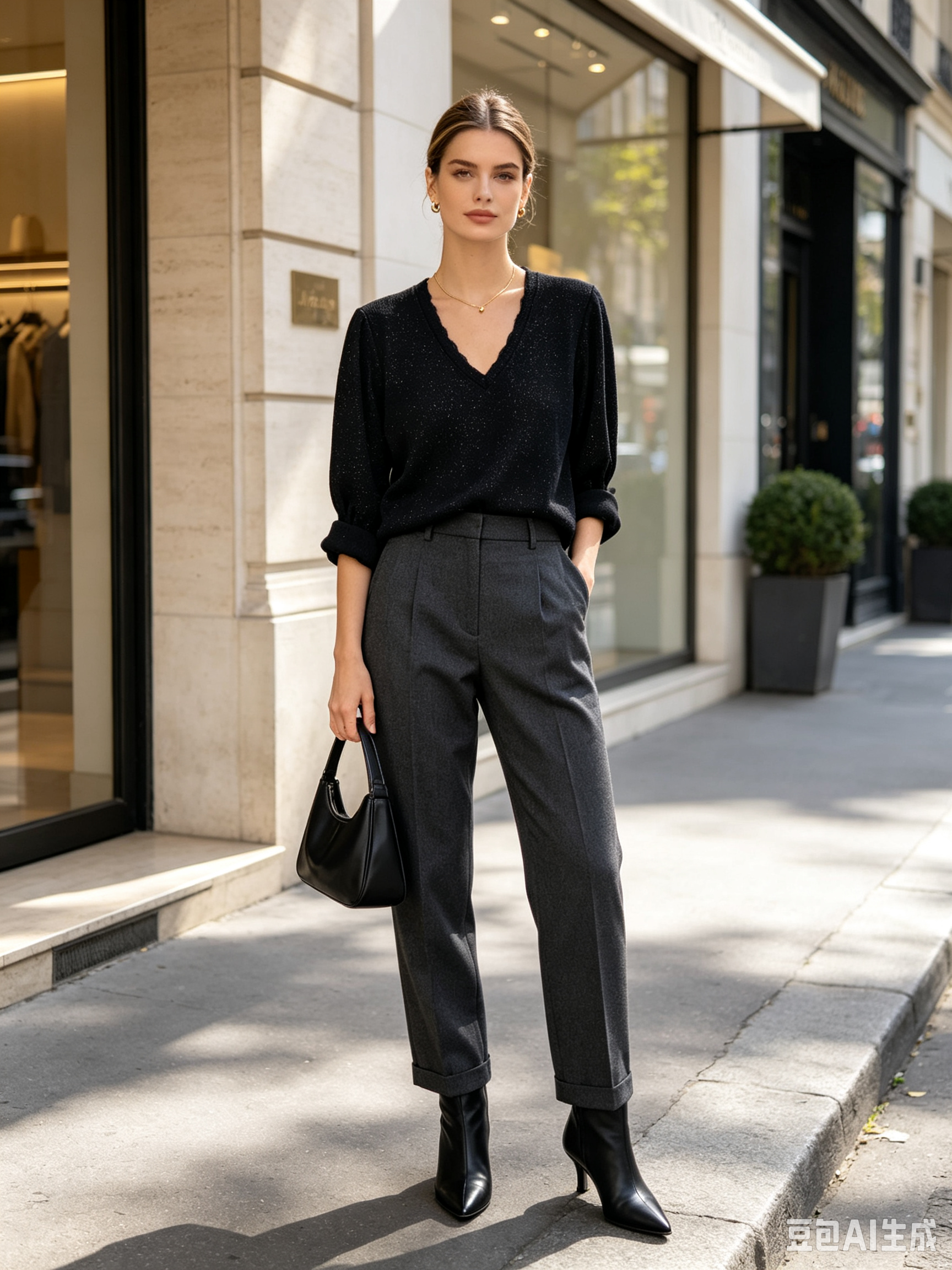 Relaxed V‑Neck Blouse