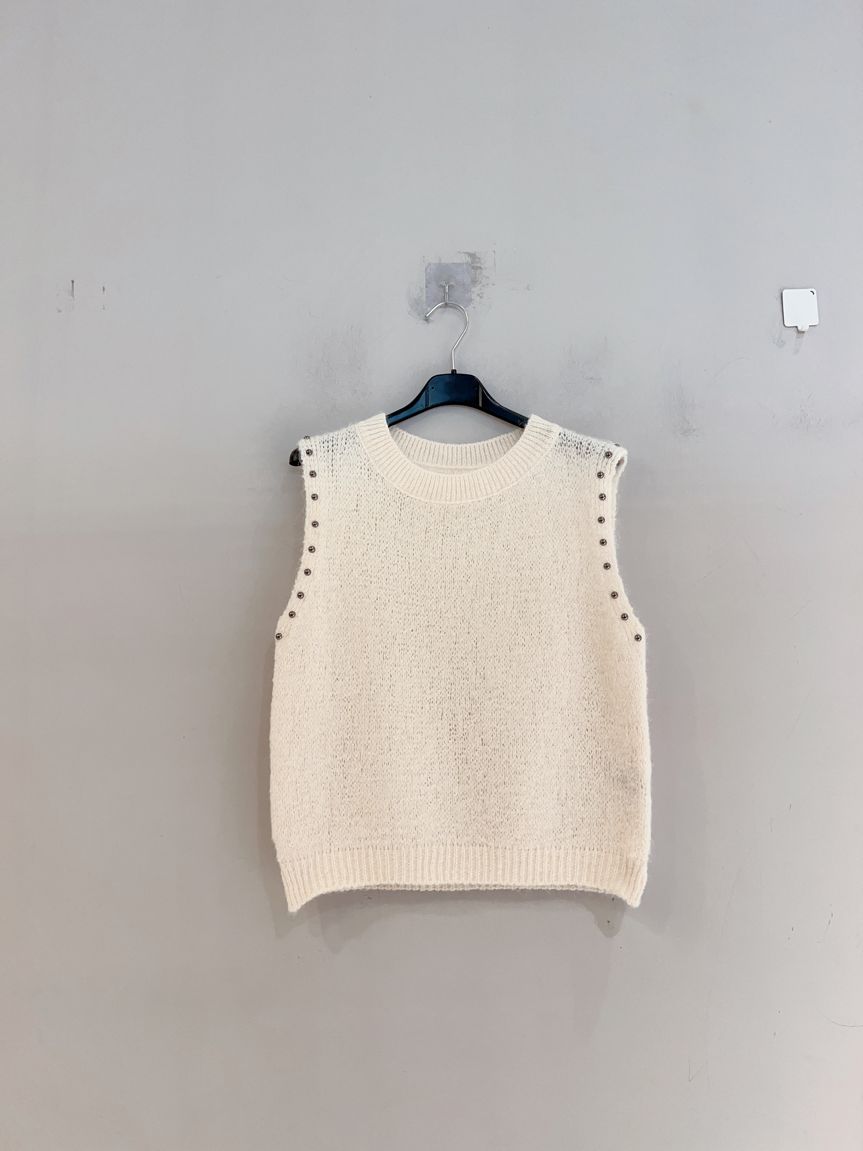 Sleeveless Studded Knit Vest