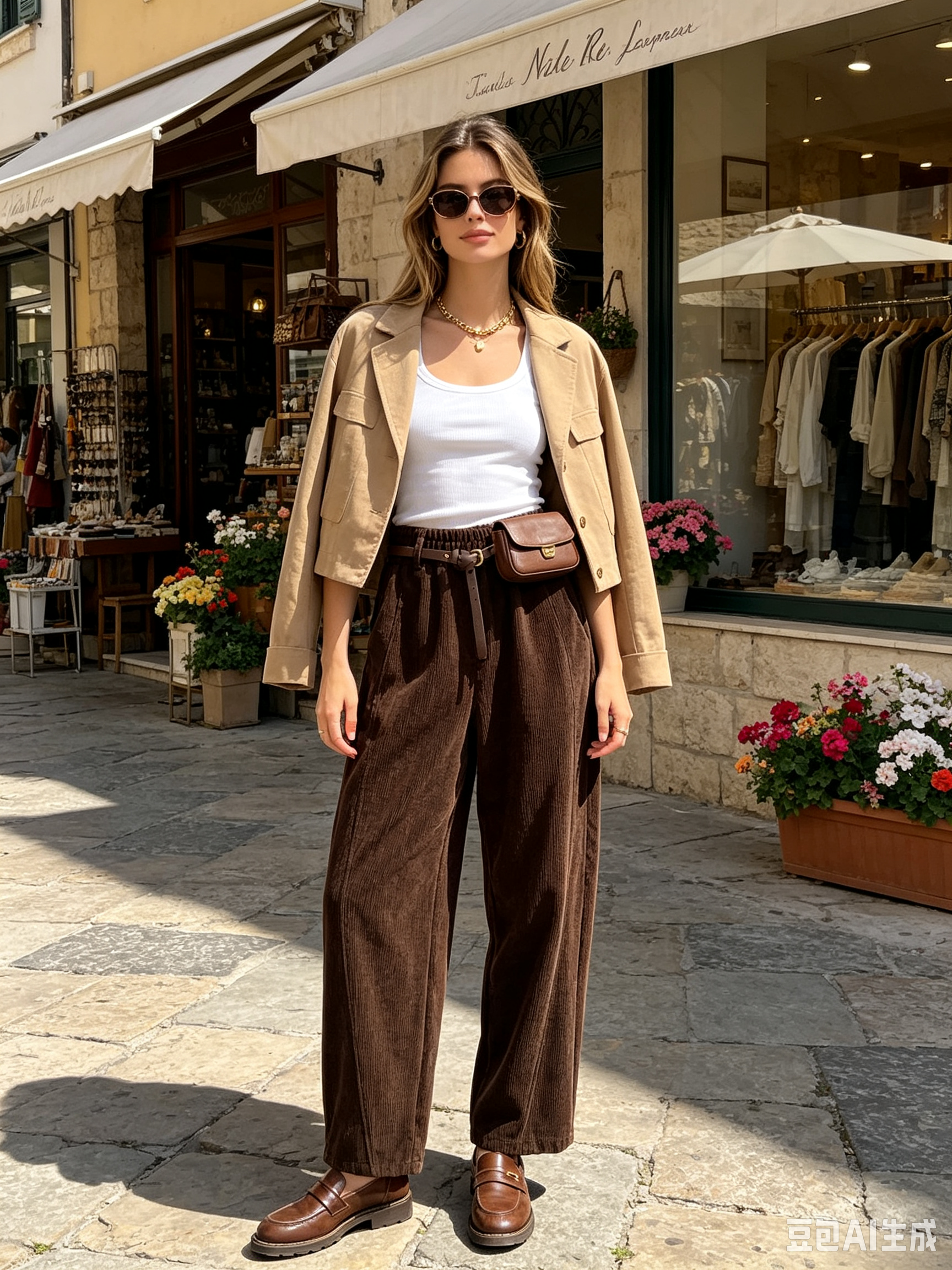 Wide-Leg Trousers with Belt