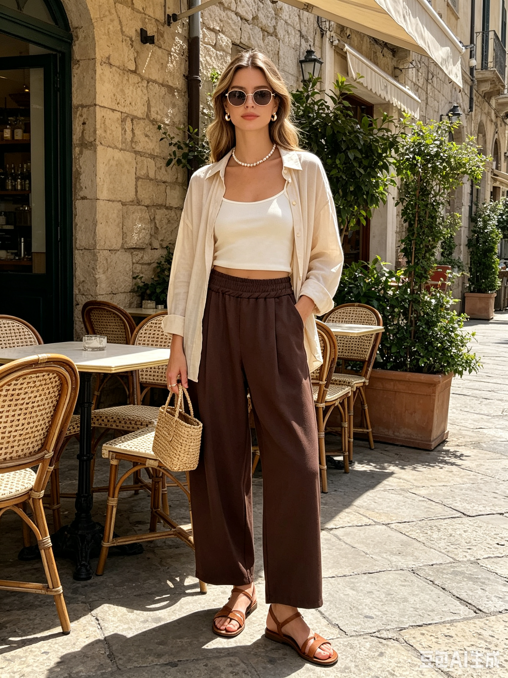 Ankle-Length Straight Trousers