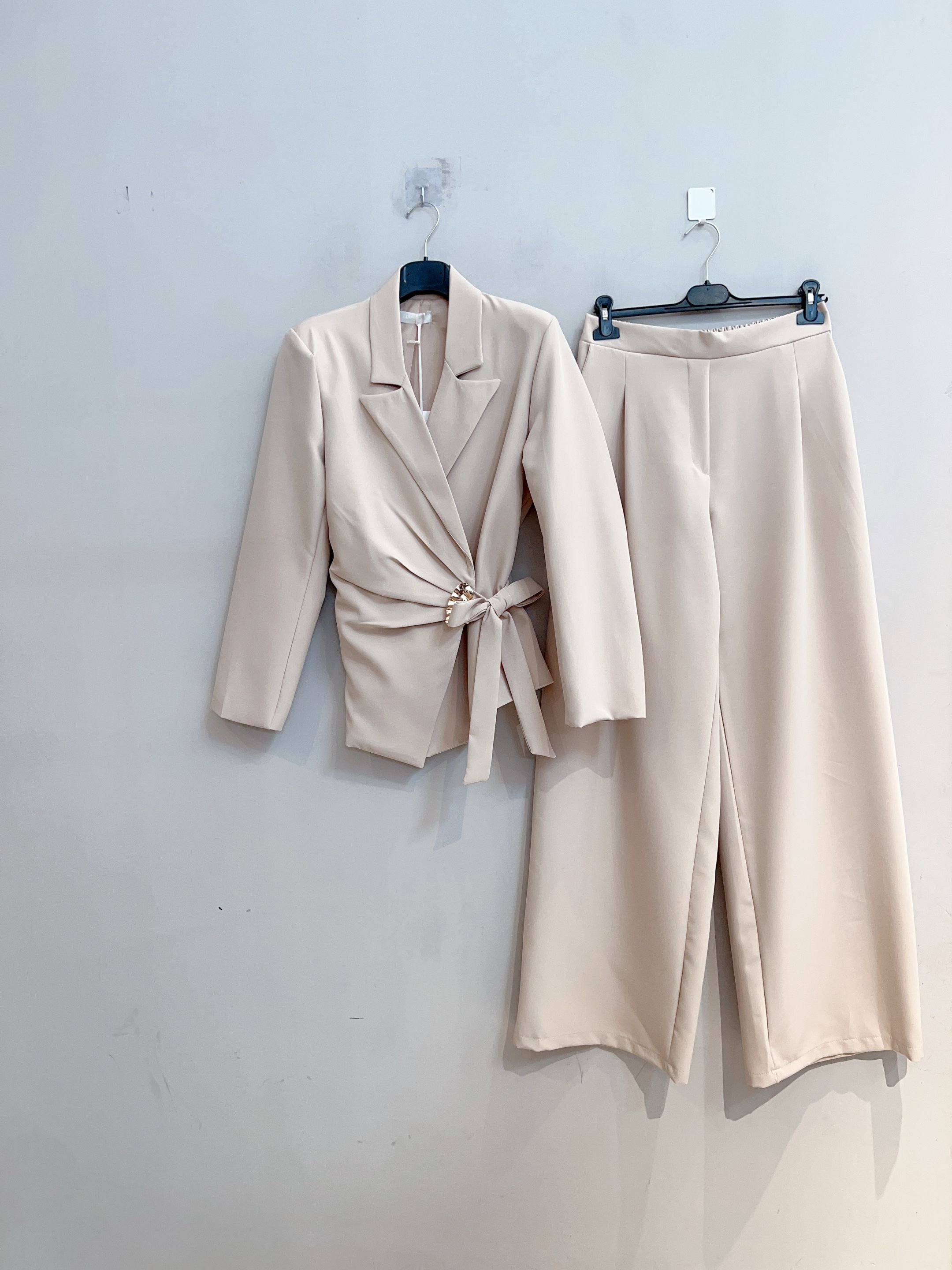 Wrap Blazer and High-Waist Trousers Set