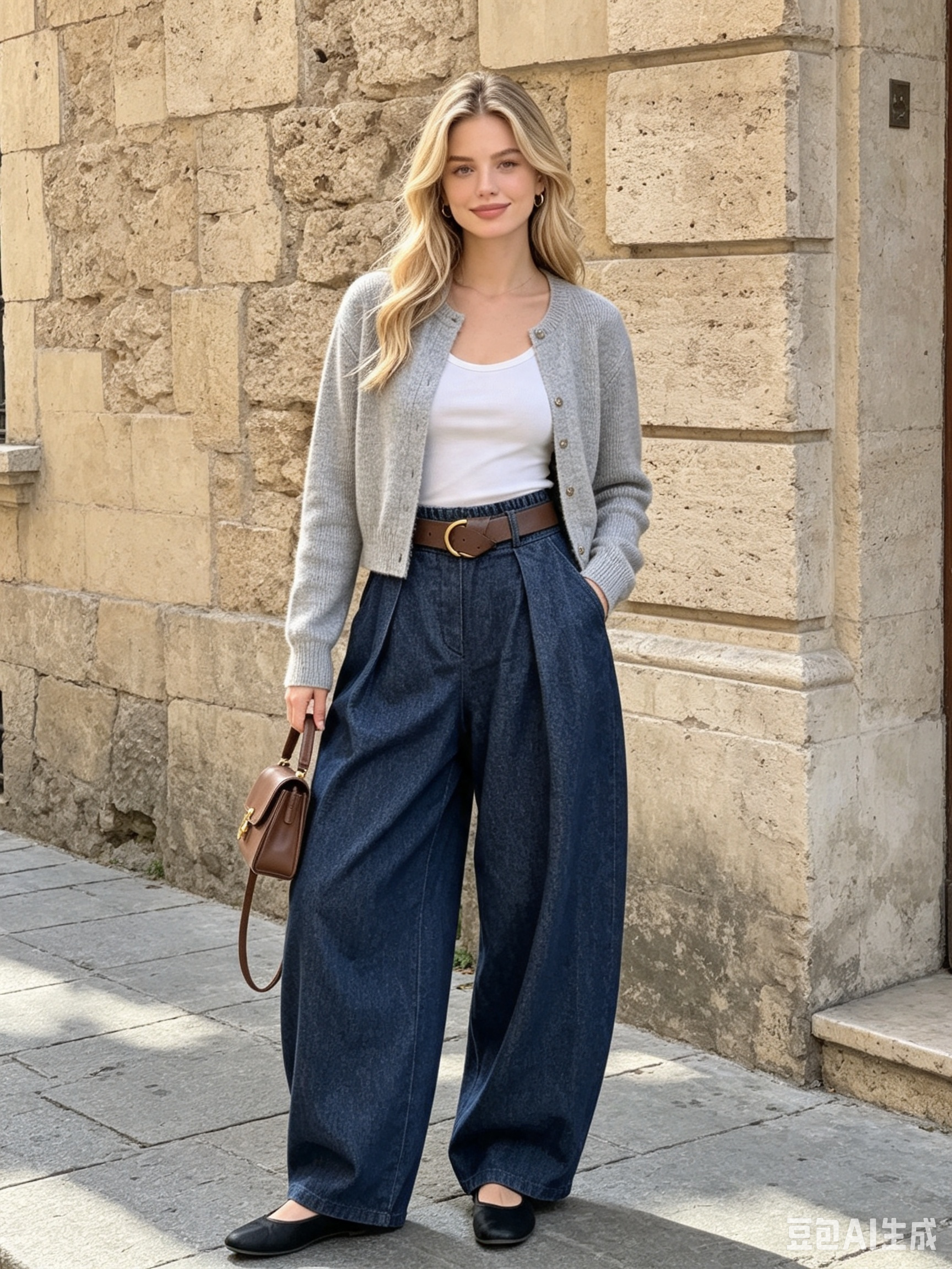 Wide-Leg Pleat Trousers