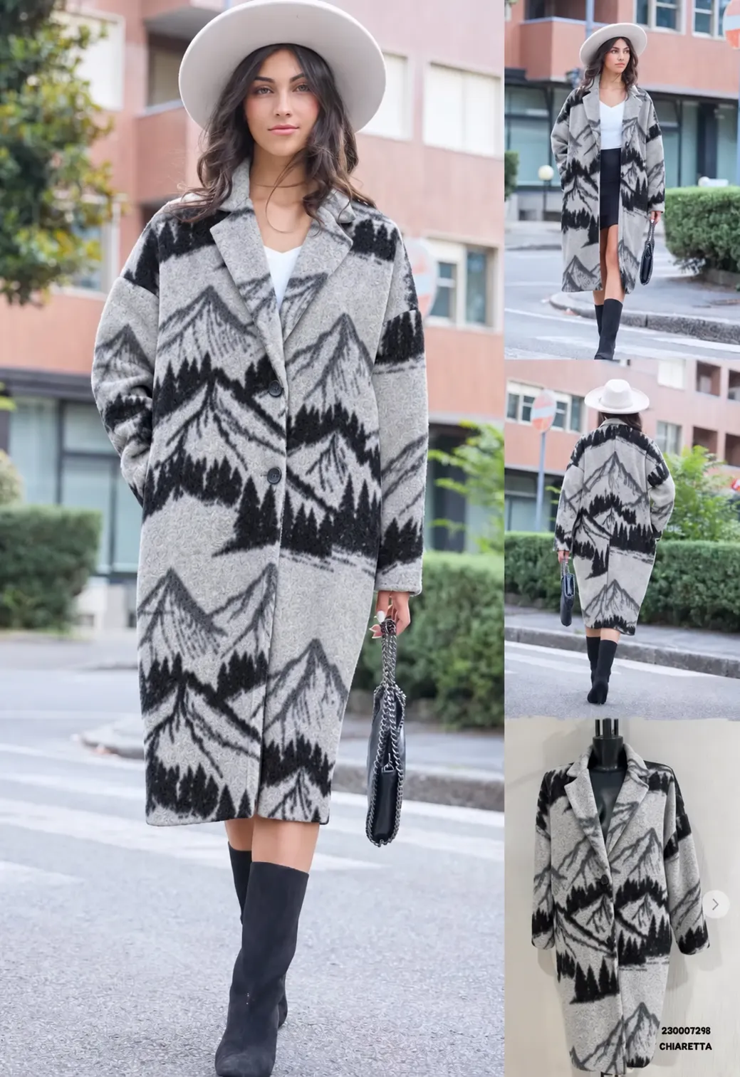 Oversized Midi Coat with Lapels