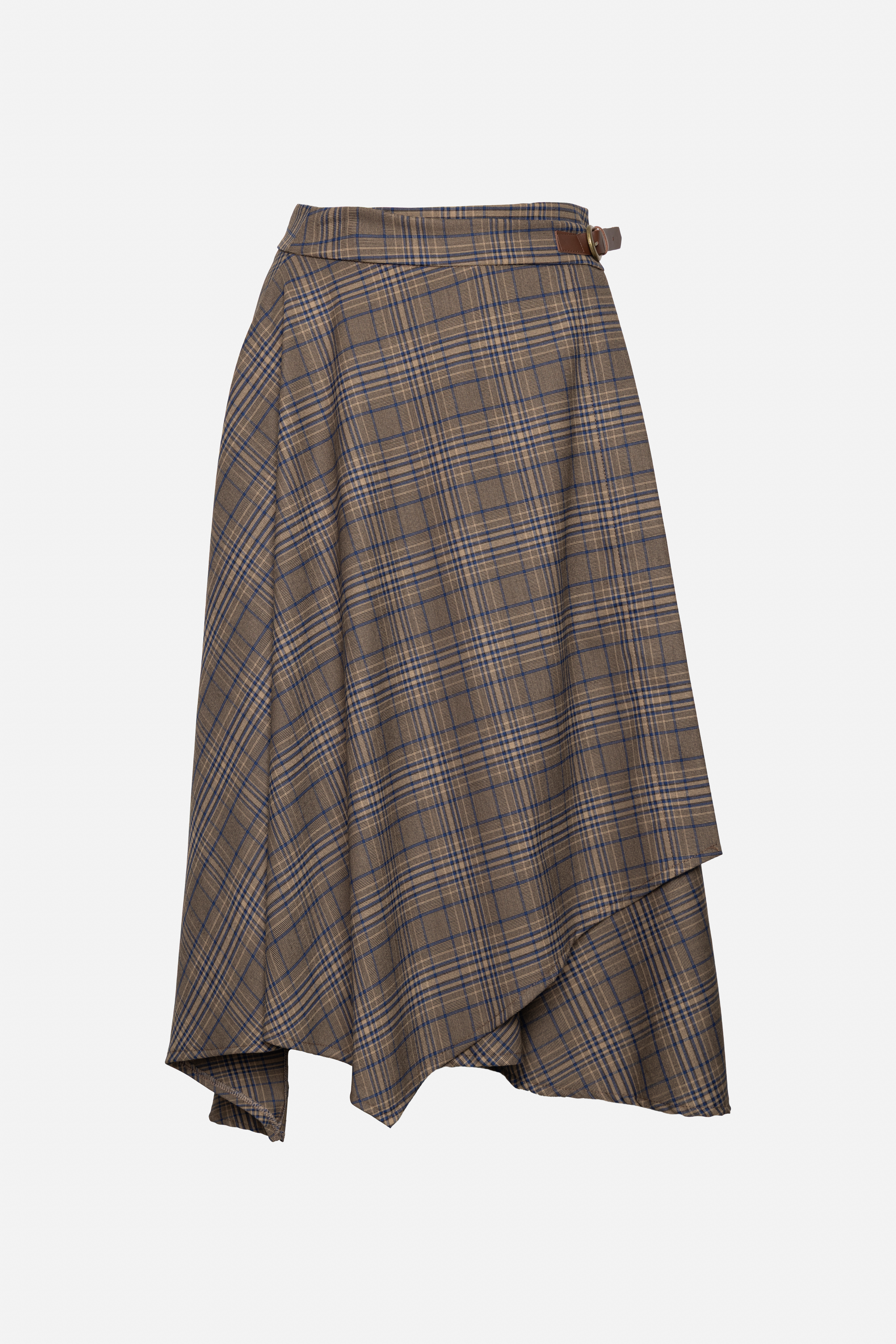 Asymmetric Flared Midi Skirt