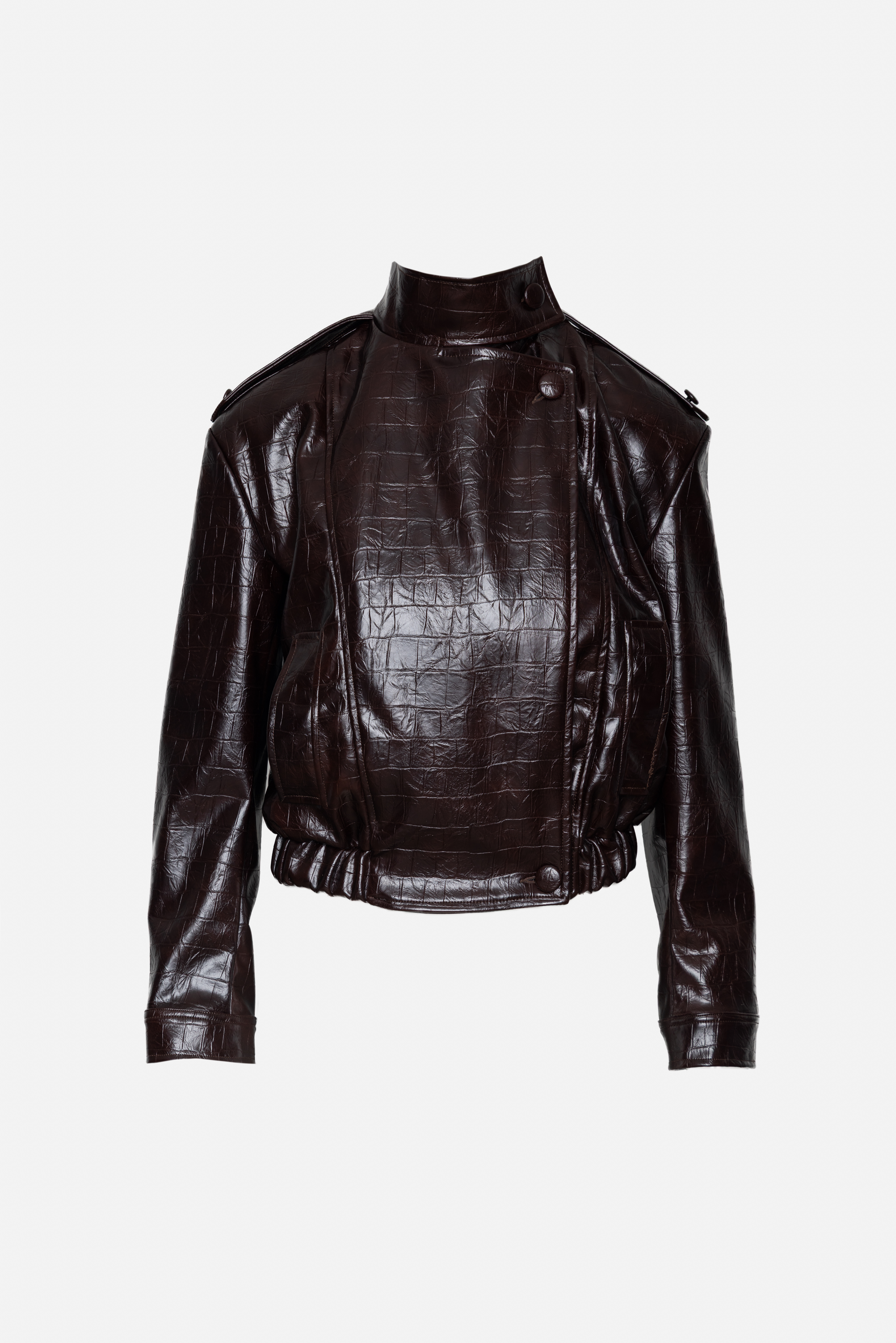Short Jacket with Stand Collar