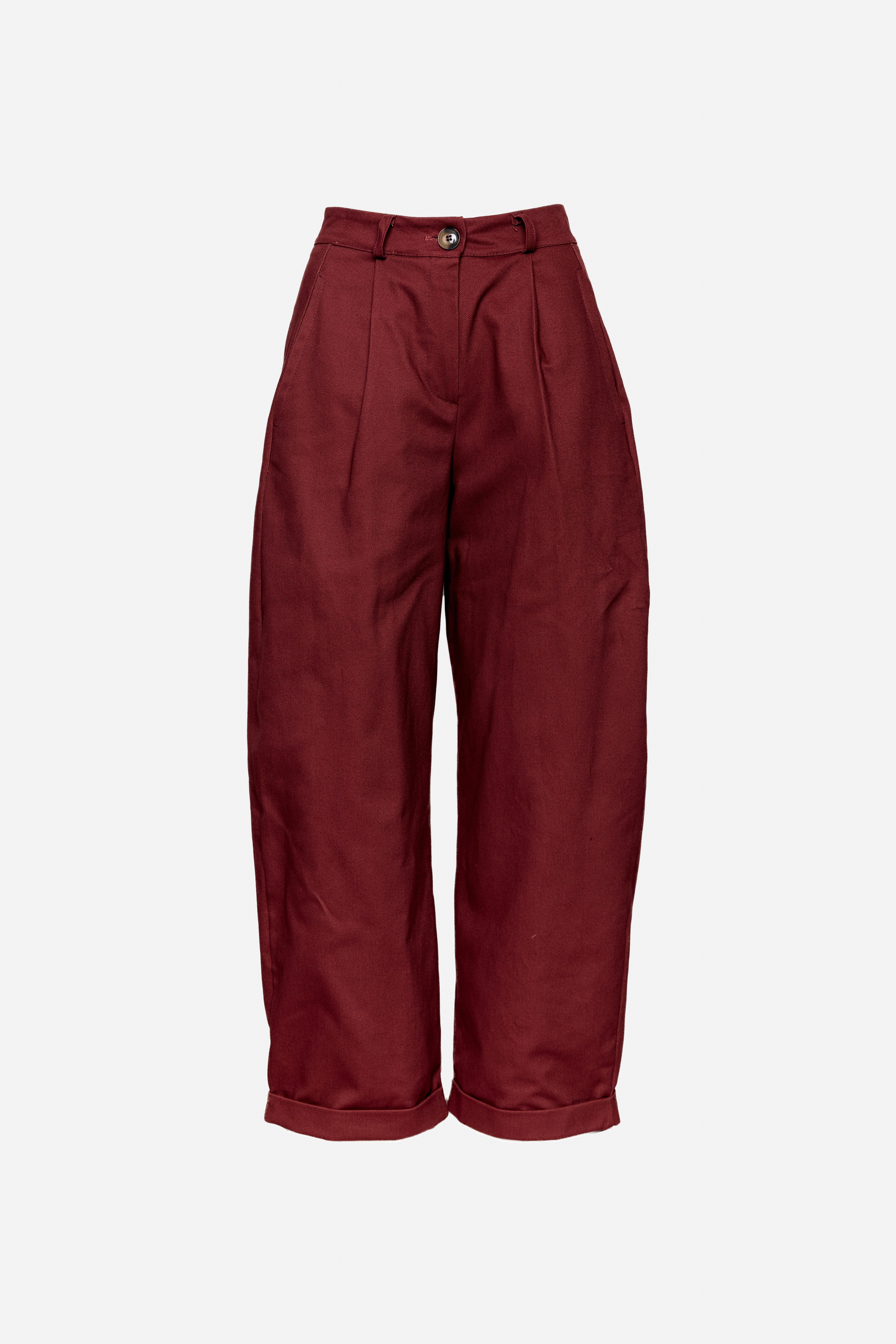 High‑Waist Cotton Trousers
