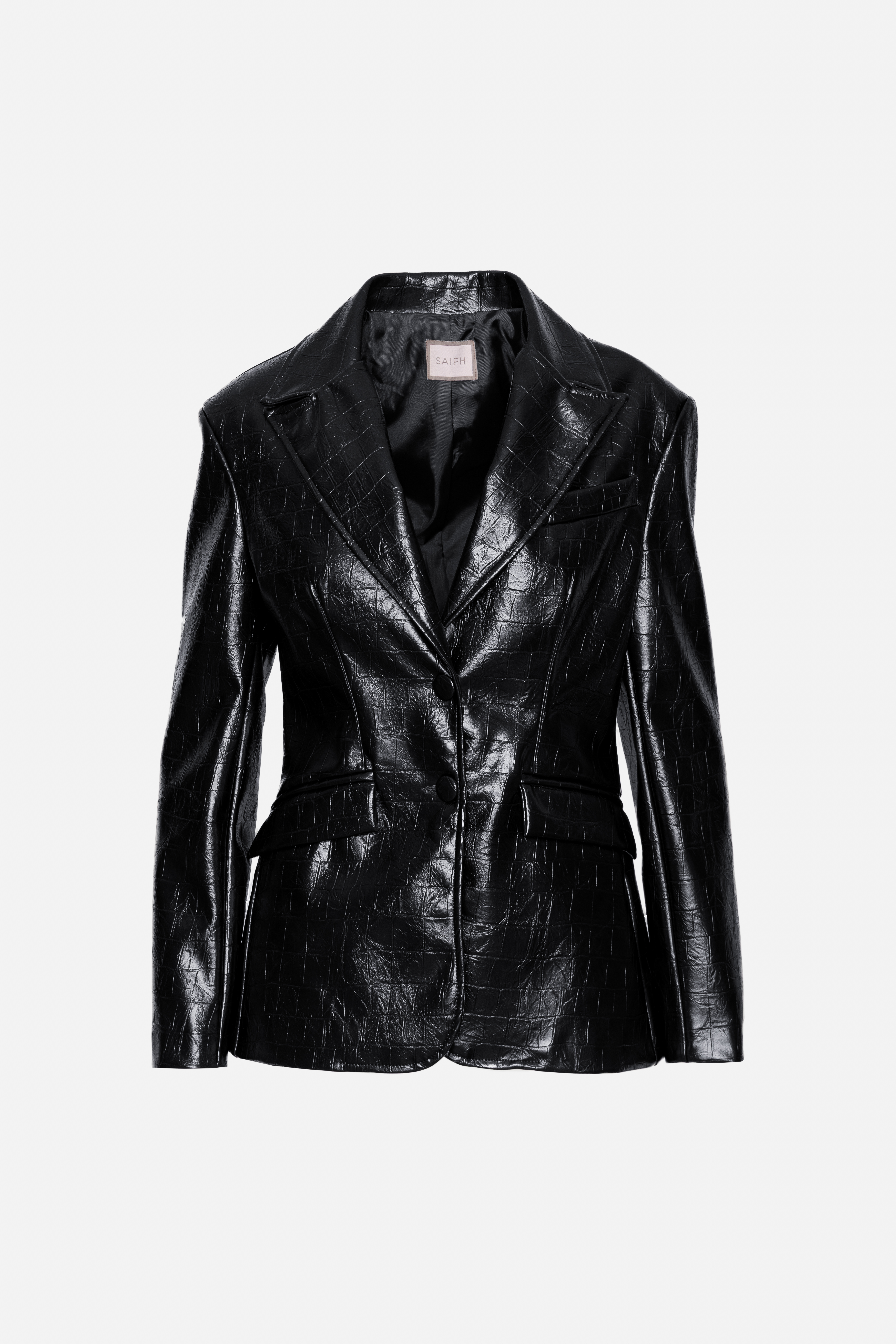 Fitted Blazer Jacket with Notch Lapels