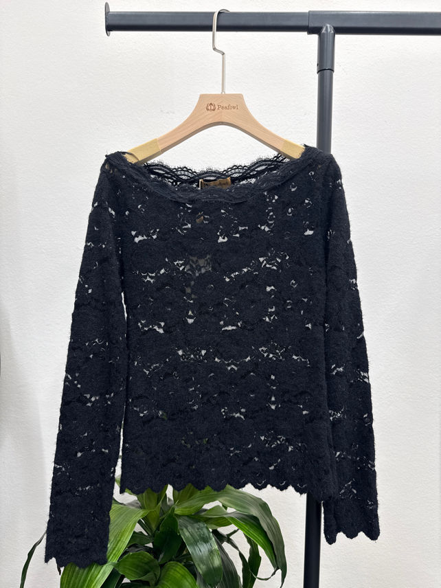 Boat‑Neck Lace Top