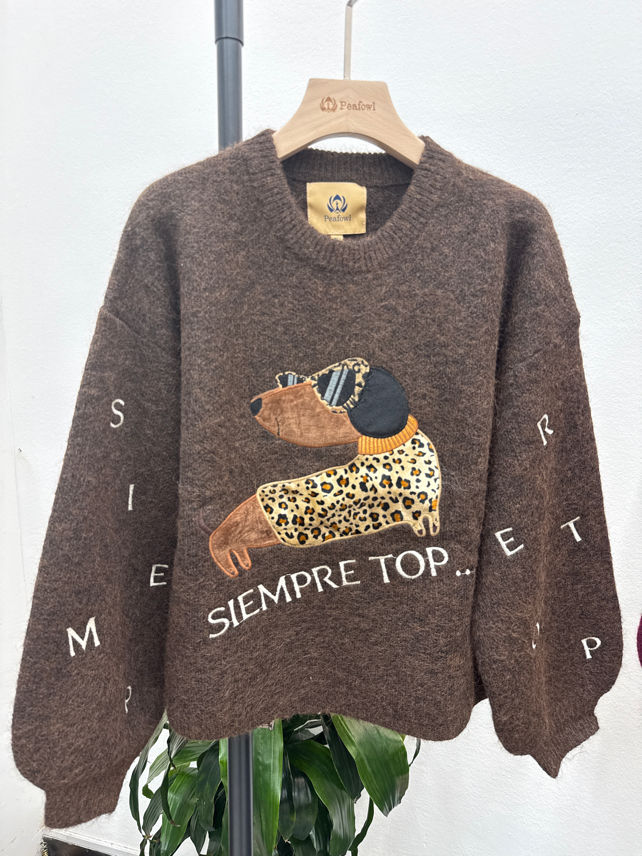 Relaxed Sweater with Embroidery