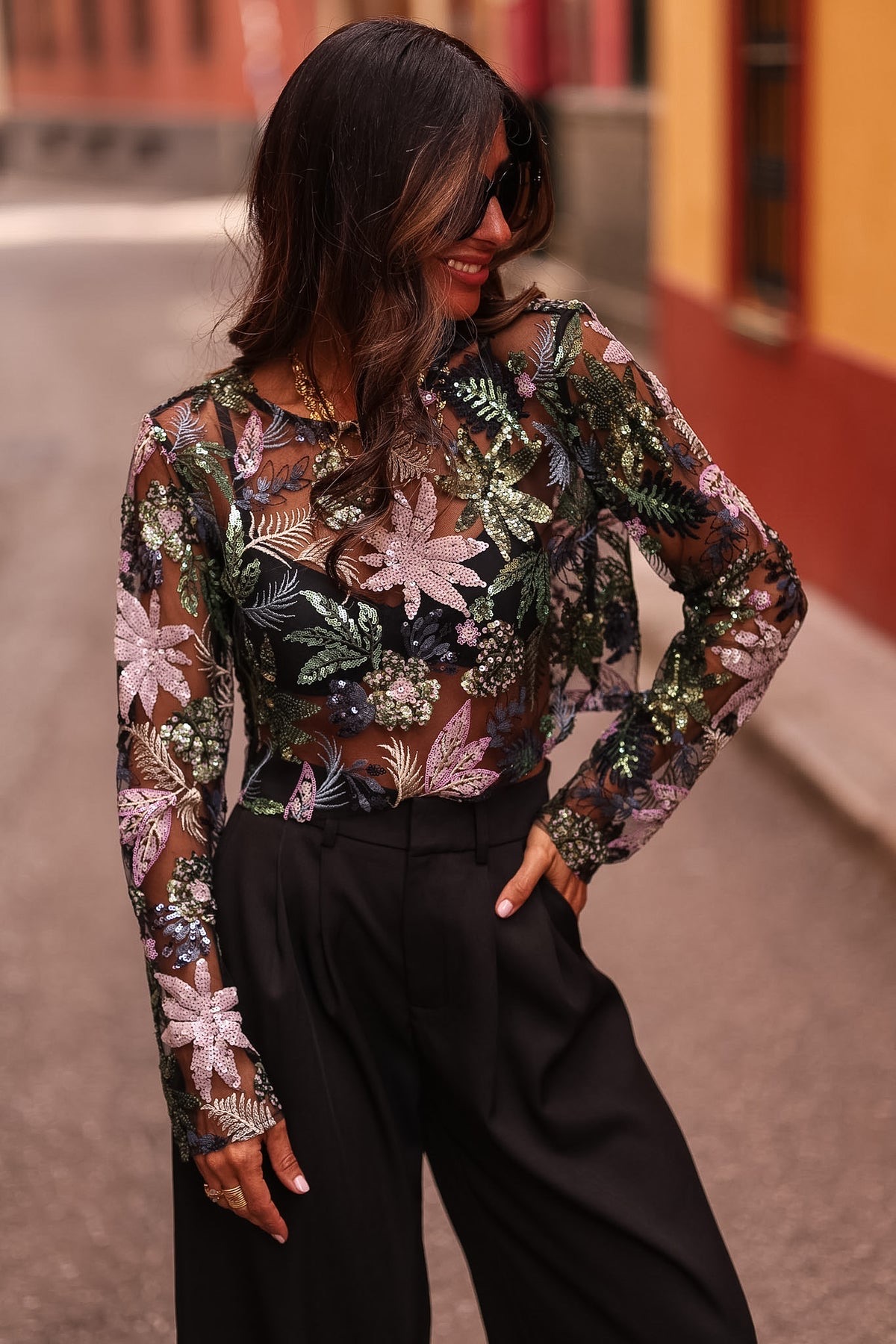 Cropped Long-Sleeve Top