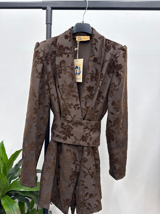Tailored Blazer Jumpsuit with Tie