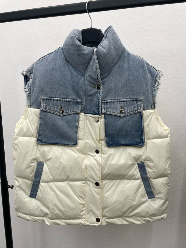 Quilted Vest with Stand Collar