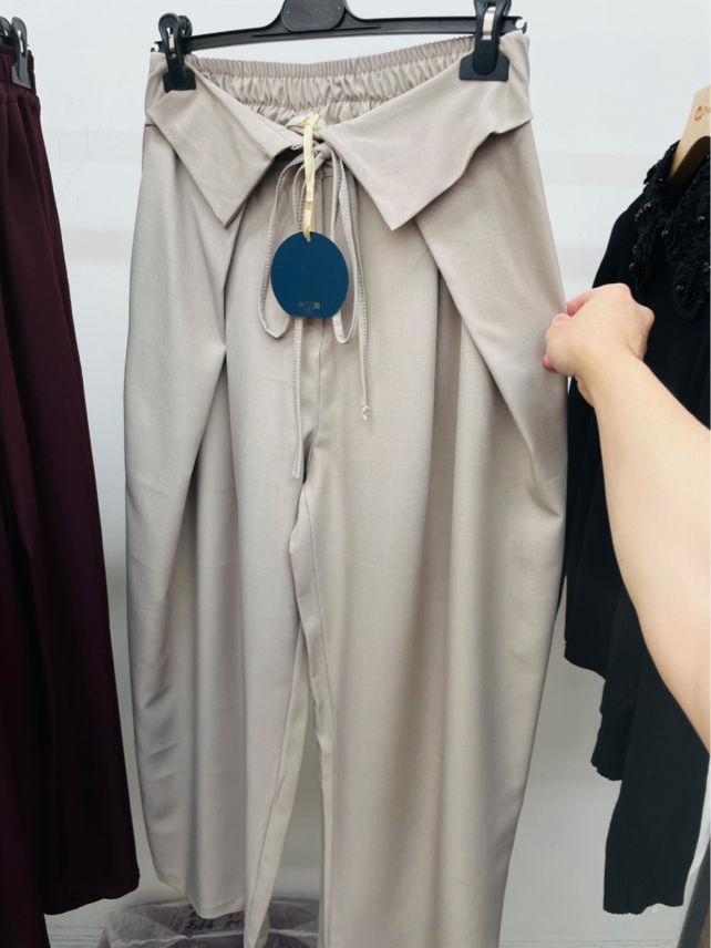 Wide-Leg Drawstring Trousers