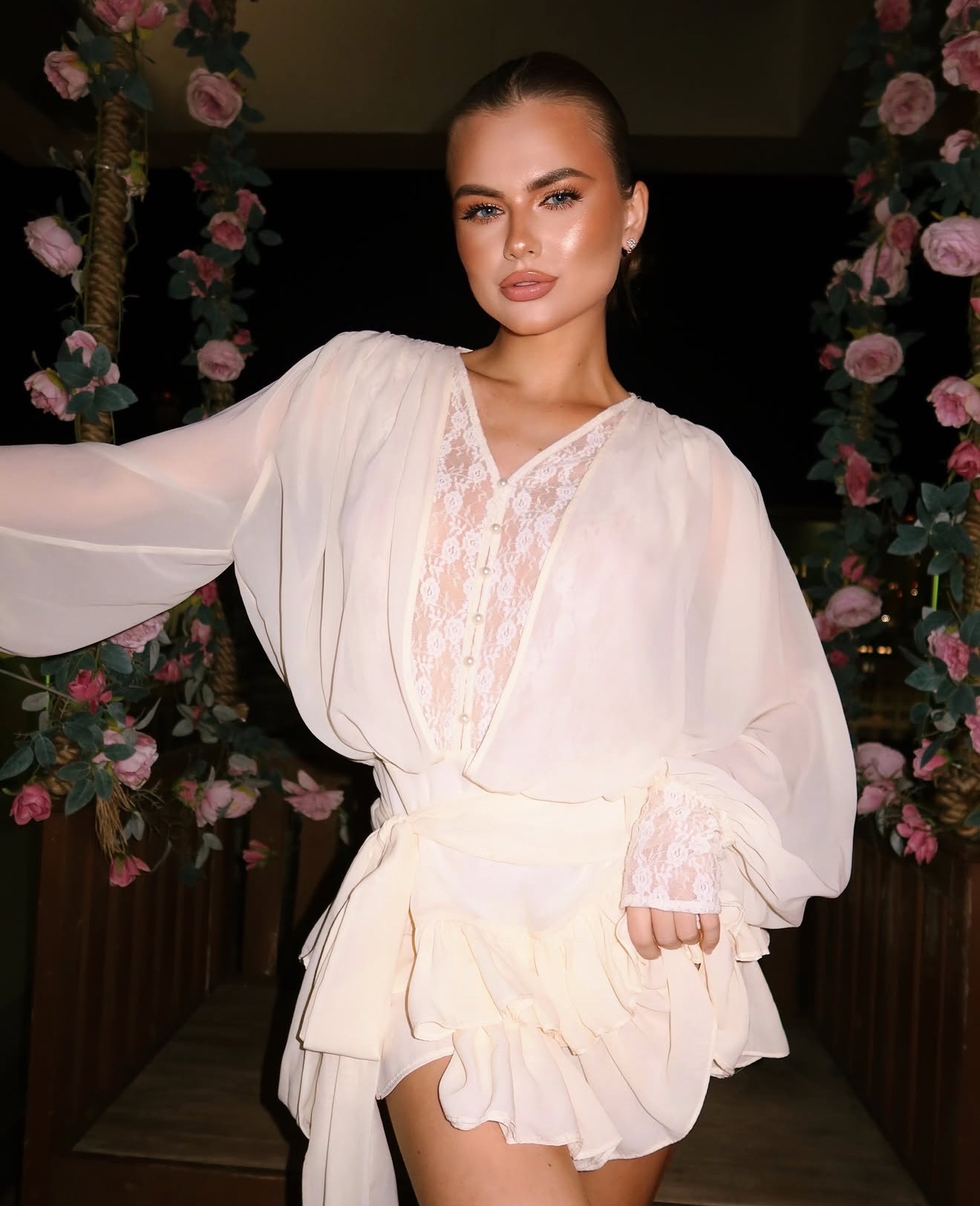 Wrap Mini Dress with Ruffles