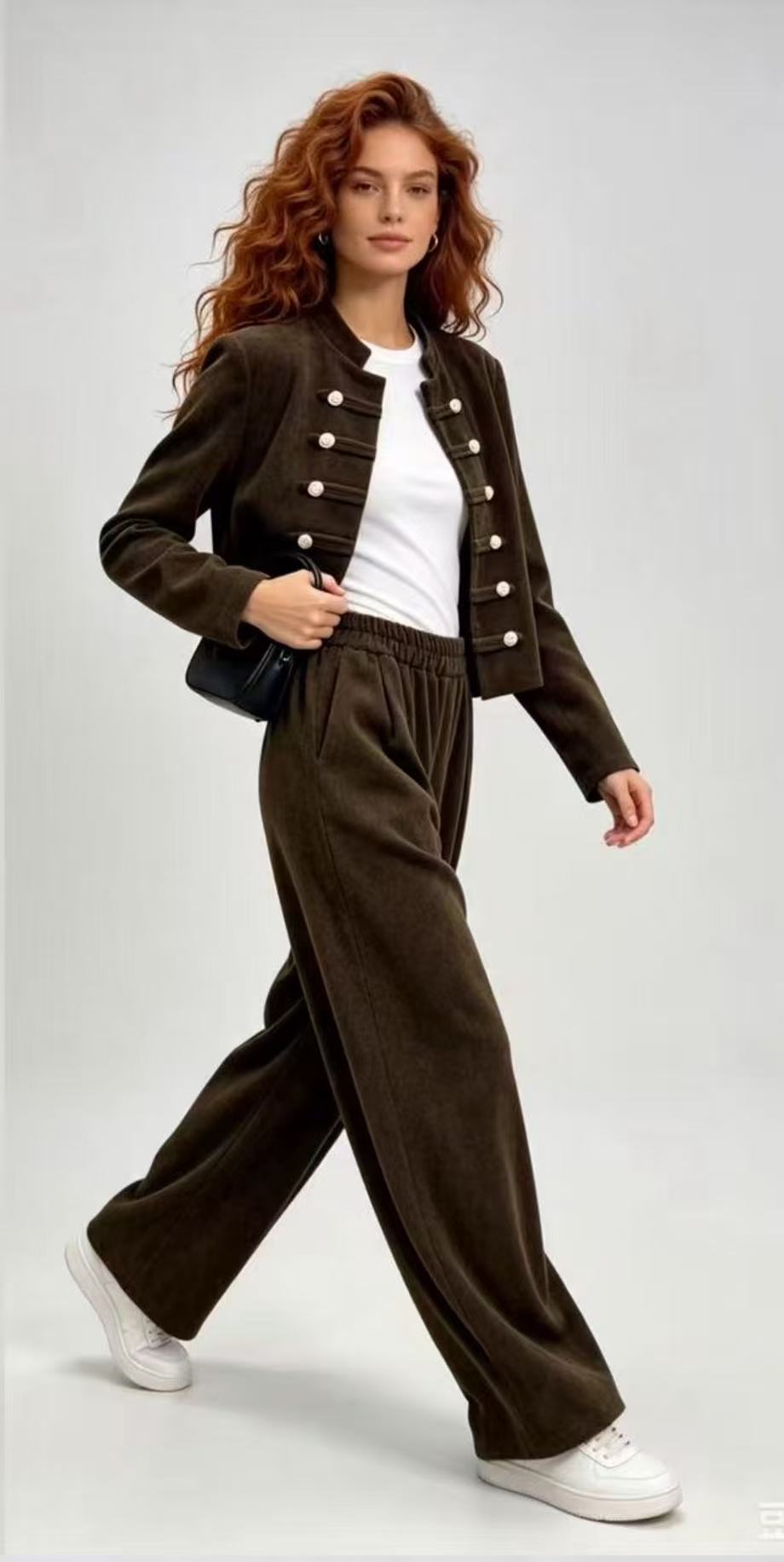 Cropped Blazer & Wide-Leg Trousers Set