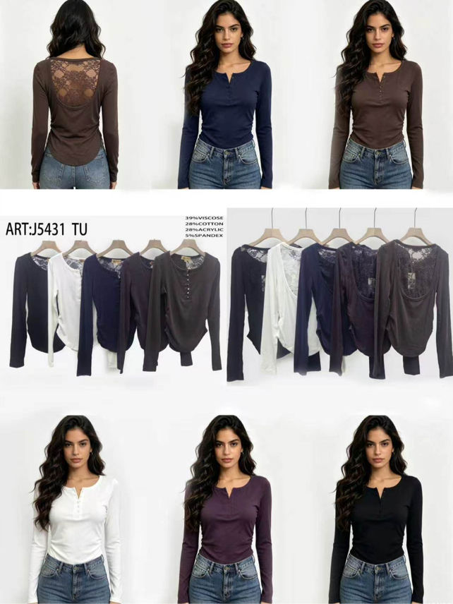Fitted Lace-Trim Top