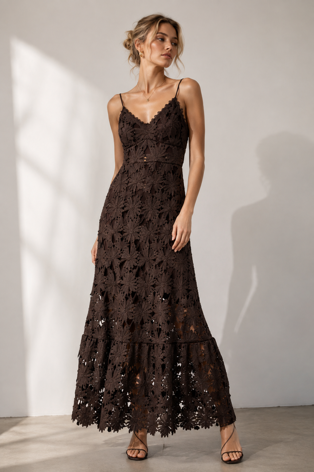 Fitted Maxi Dress with Lace