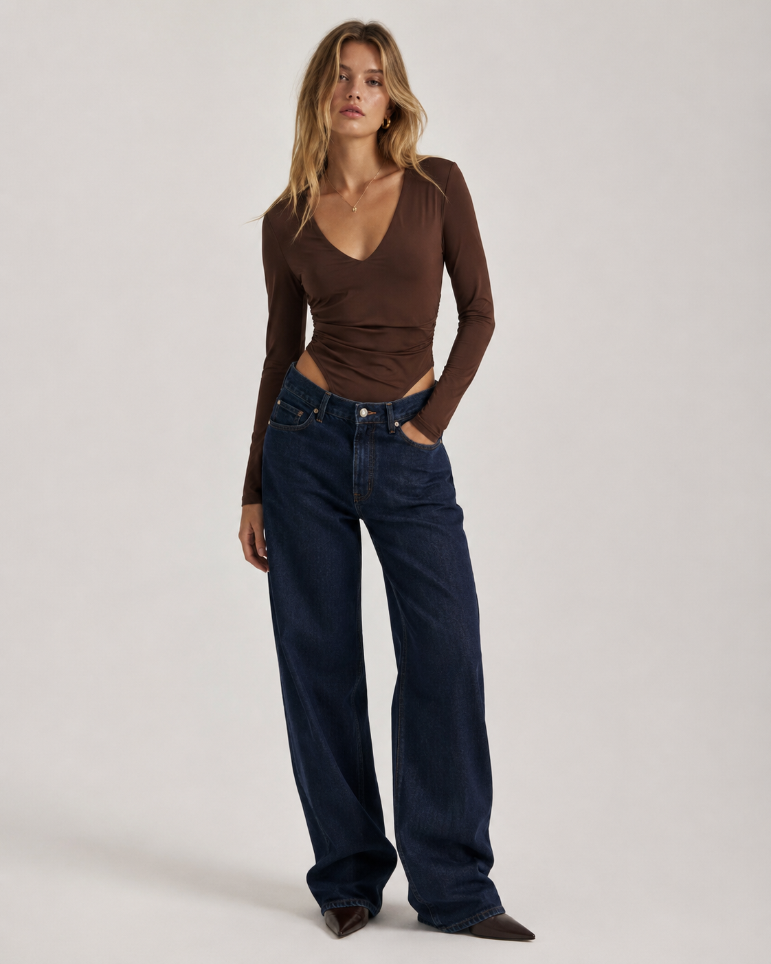 Fitted V‑Neck Top