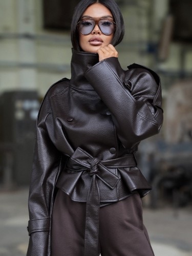 Tailored Short Jacket with Waist Belt