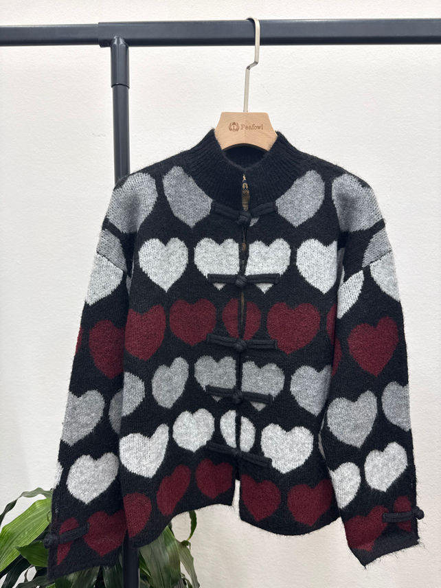 Short Geometric Cardigan