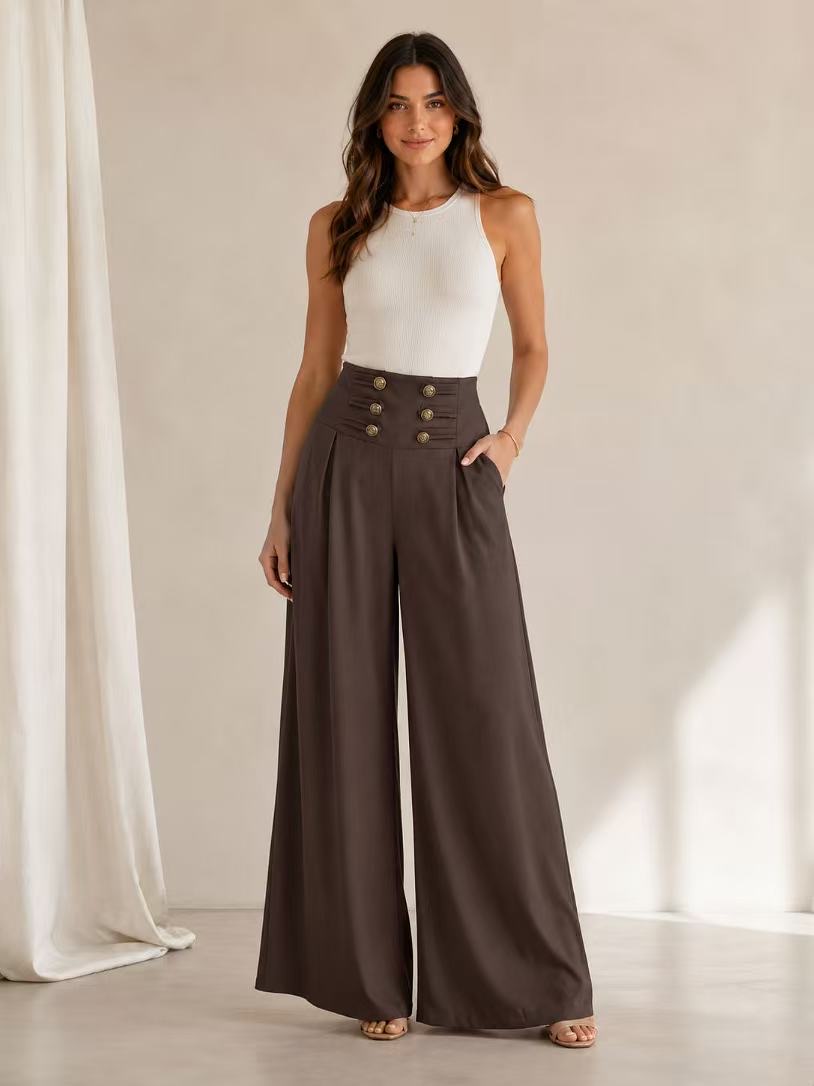 Pleated Palazzo Trousers