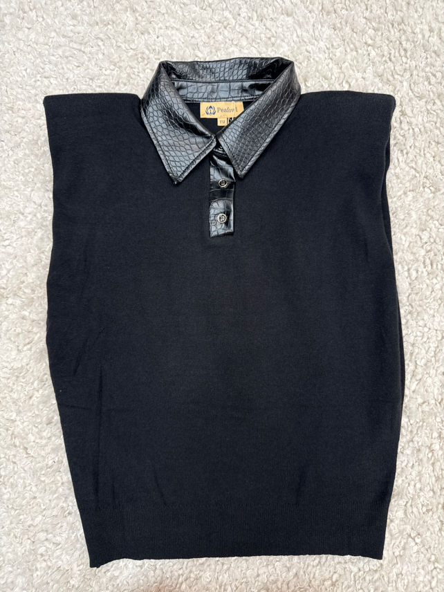 Sleeveless Polo Sweater