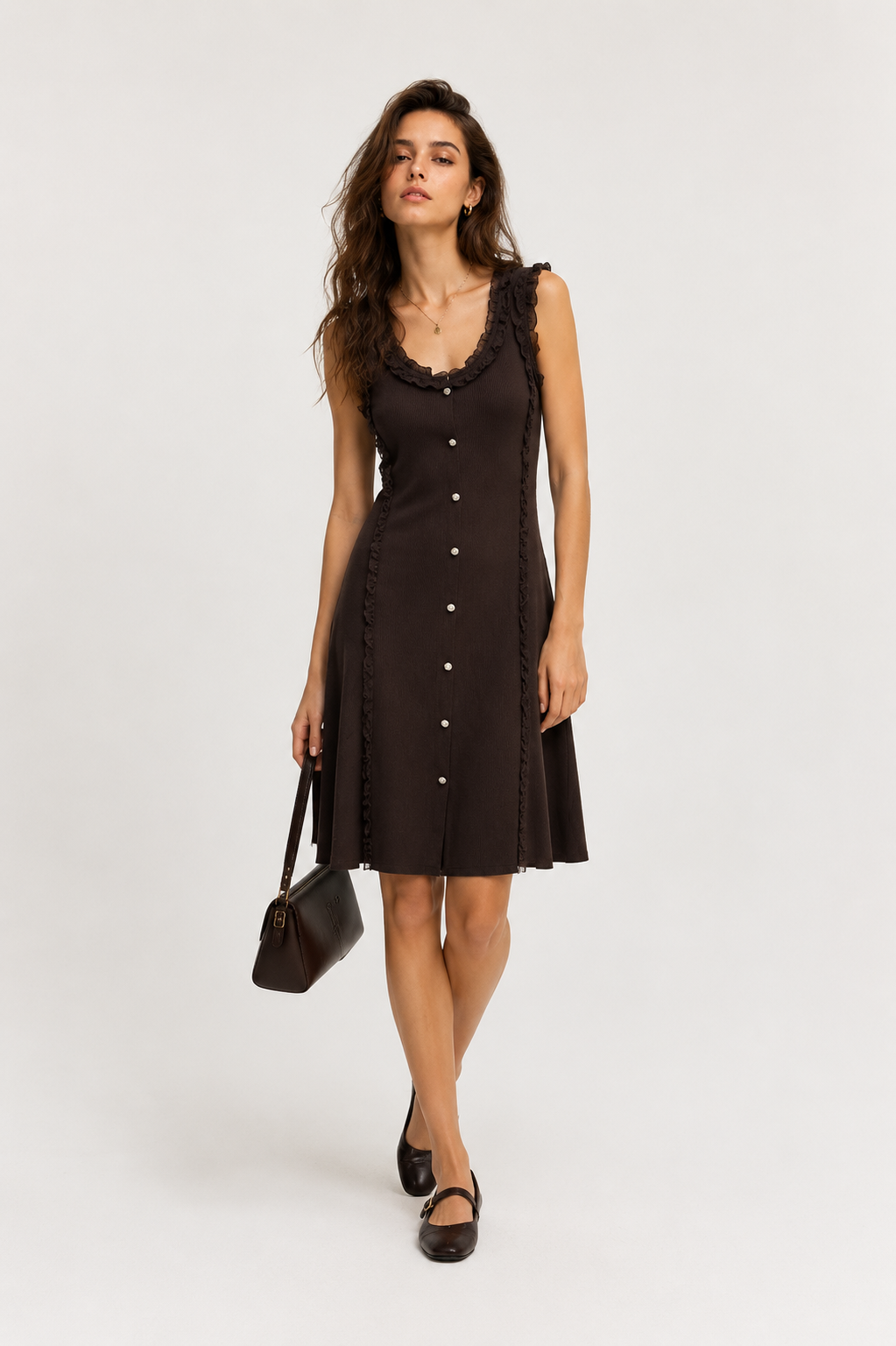 A-line Dress with Ruffle
