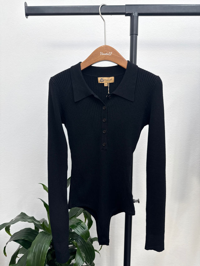 Polo Collar Fitted Top