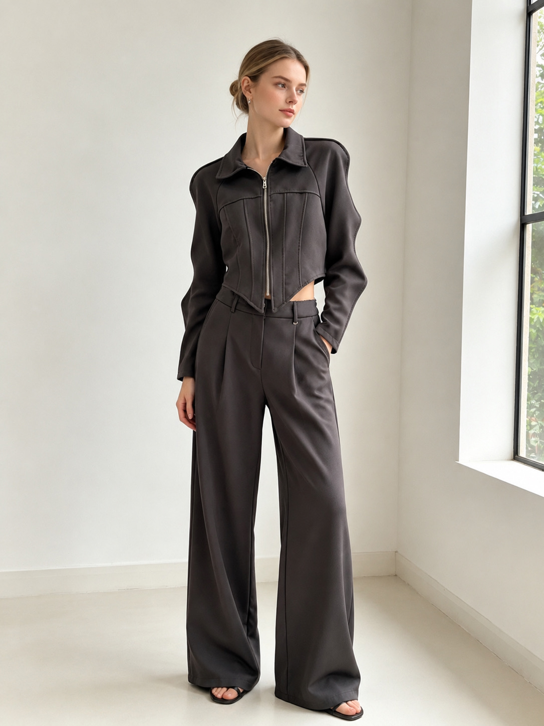 Short Jacket and Trousers Set