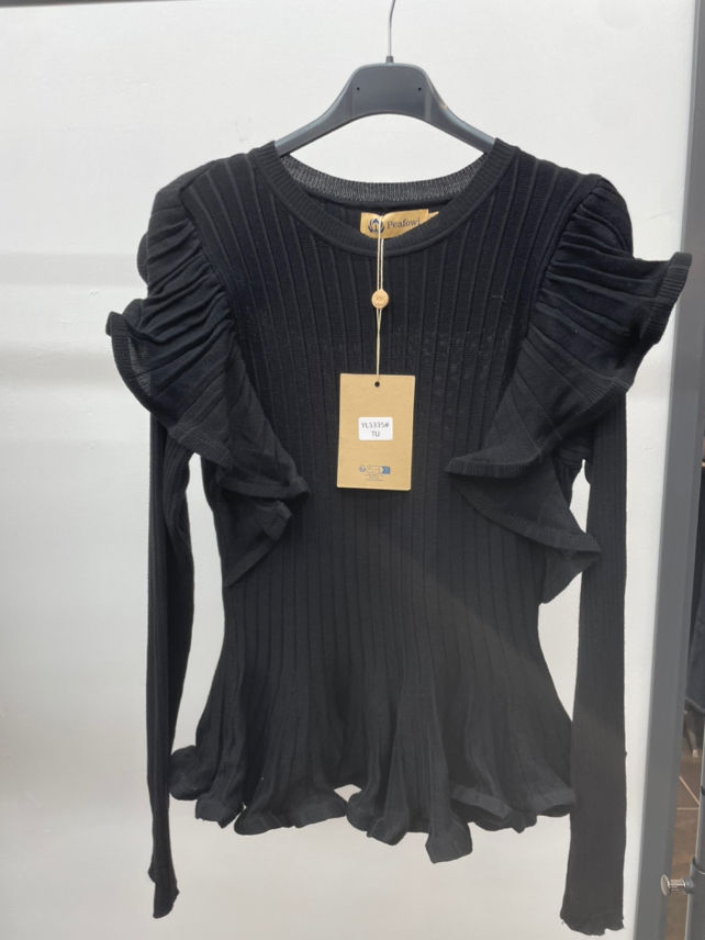 Ribbed Peplum Top