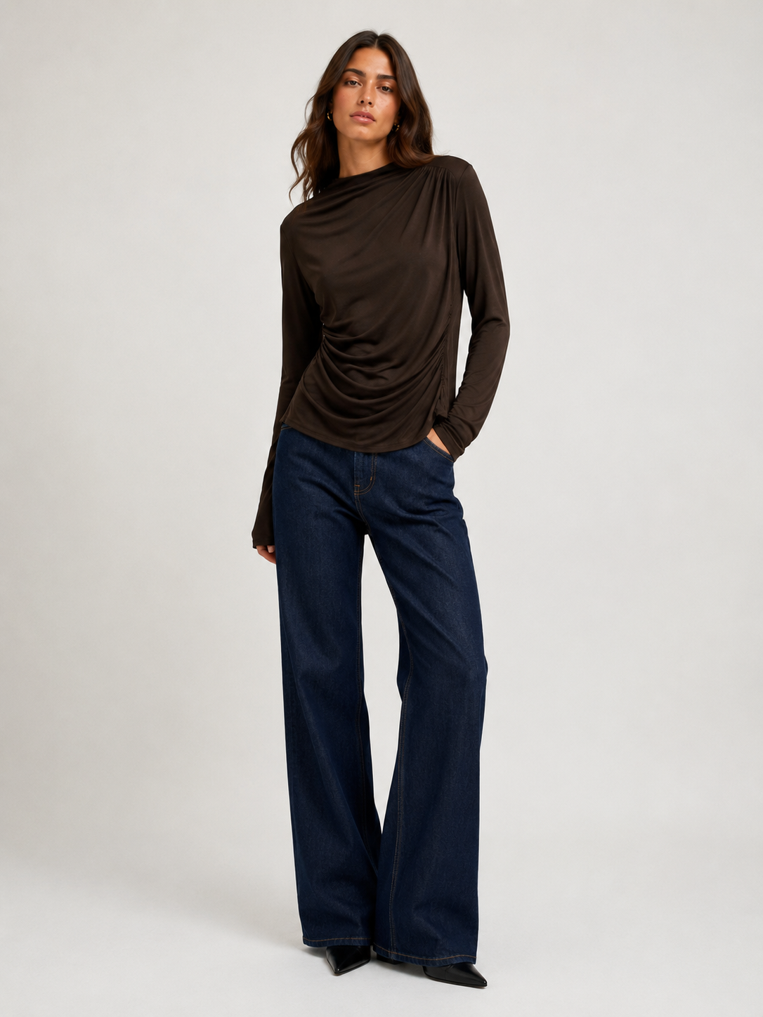 Fitted Top with Side Ruching