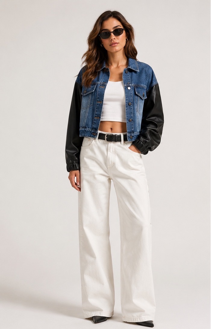 Cropped Jacket with Collar
