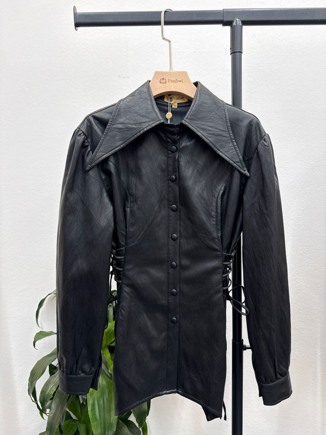 Fitted Jacket with Notched Collar