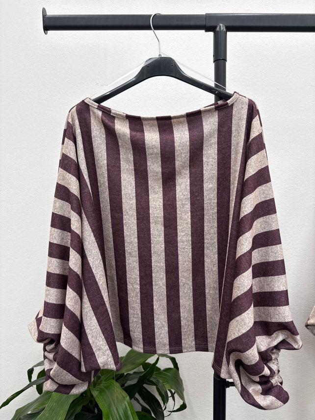 Boat-Neck Striped Top