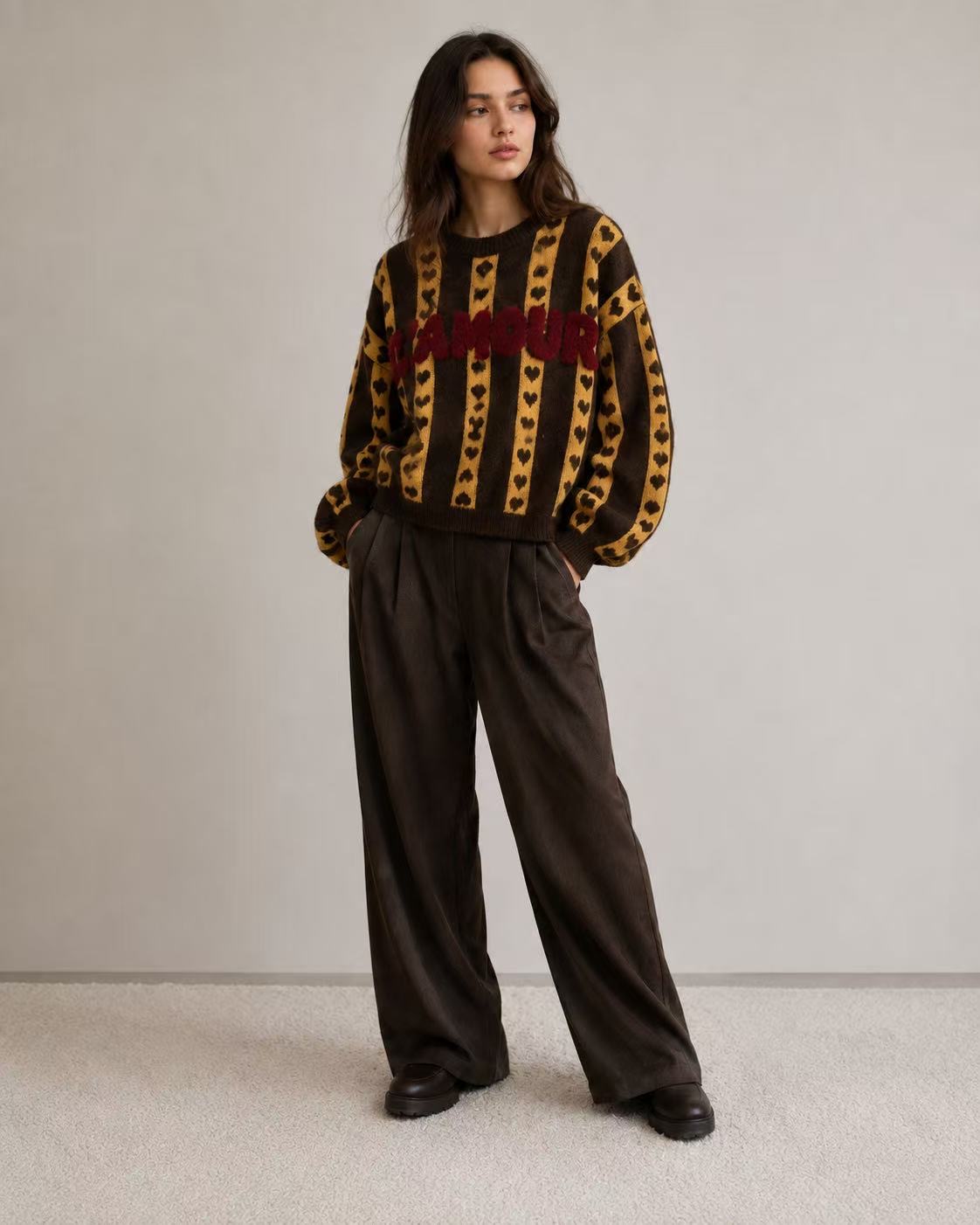 Oversized Sweater with Slogan