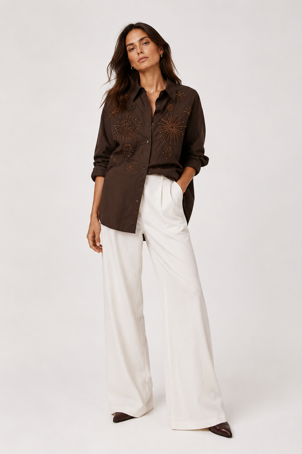 Relaxed Shirt with Embroidery