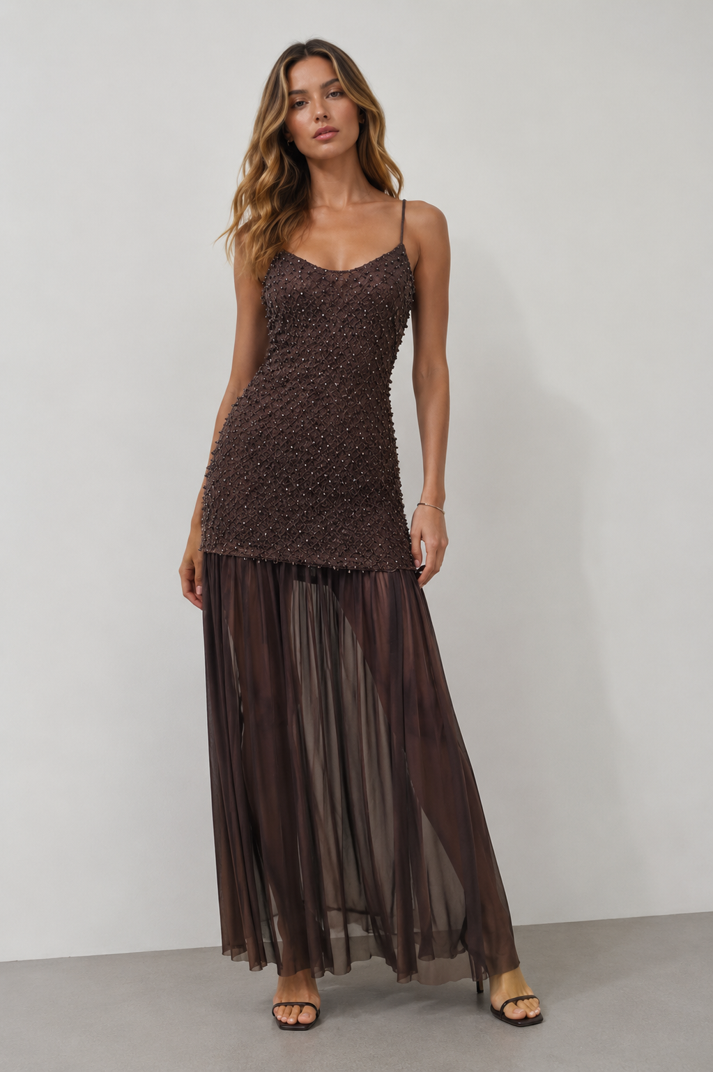 Fitted Maxi V-Neck Dress
