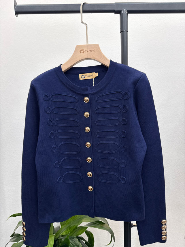 Fitted Cardigan with Embroidered Detail