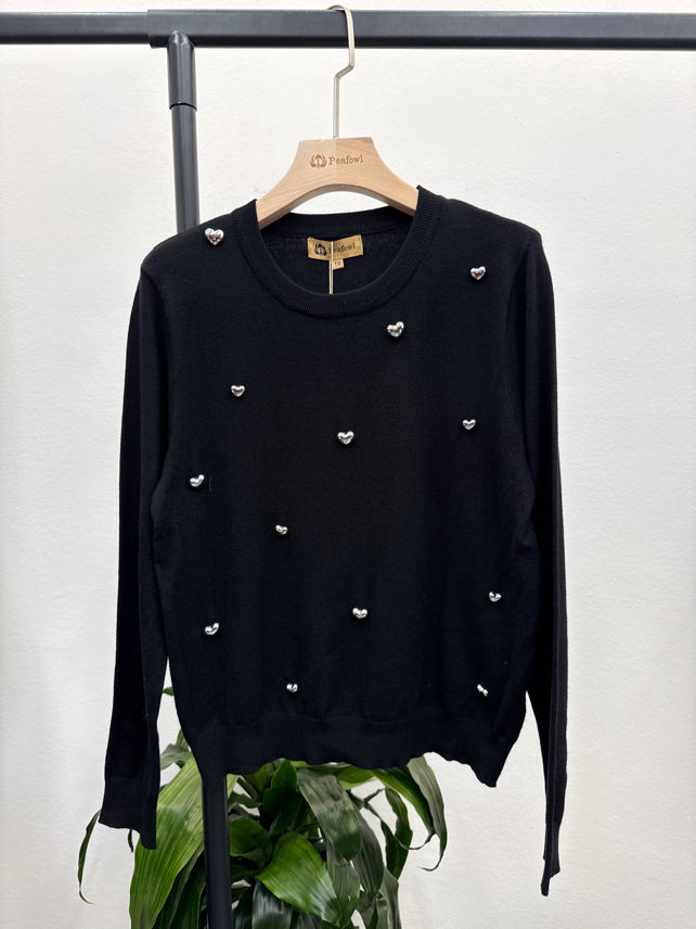 Sweater with Decorative Buttons