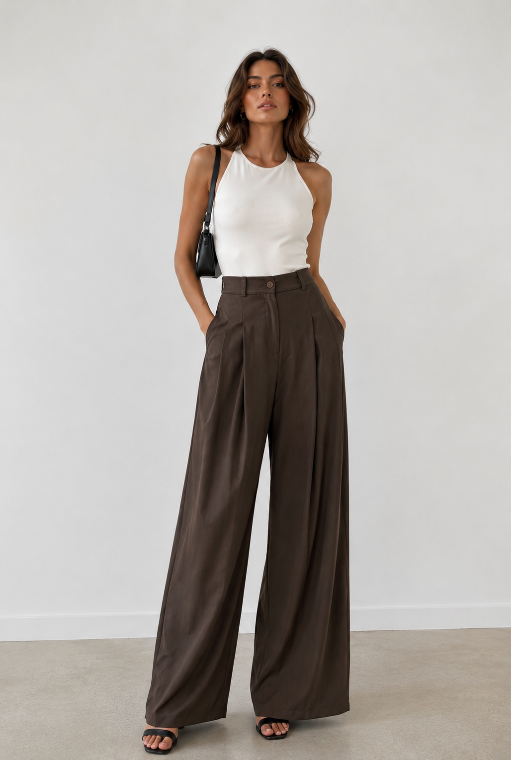High‑Waist Wide Leg Trousers