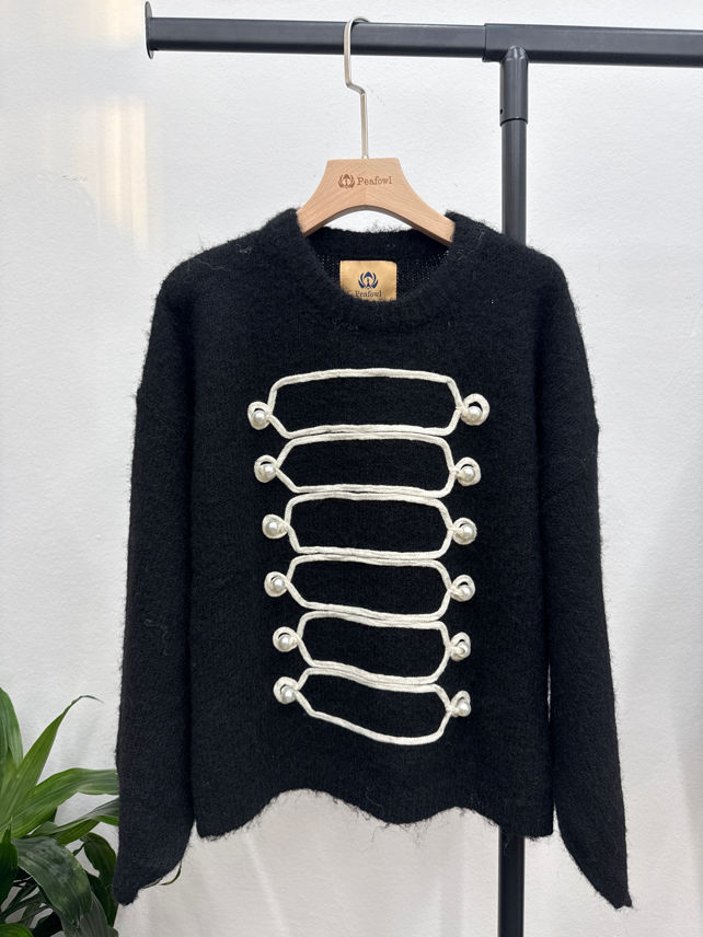 Fluffy Button-Front Sweater