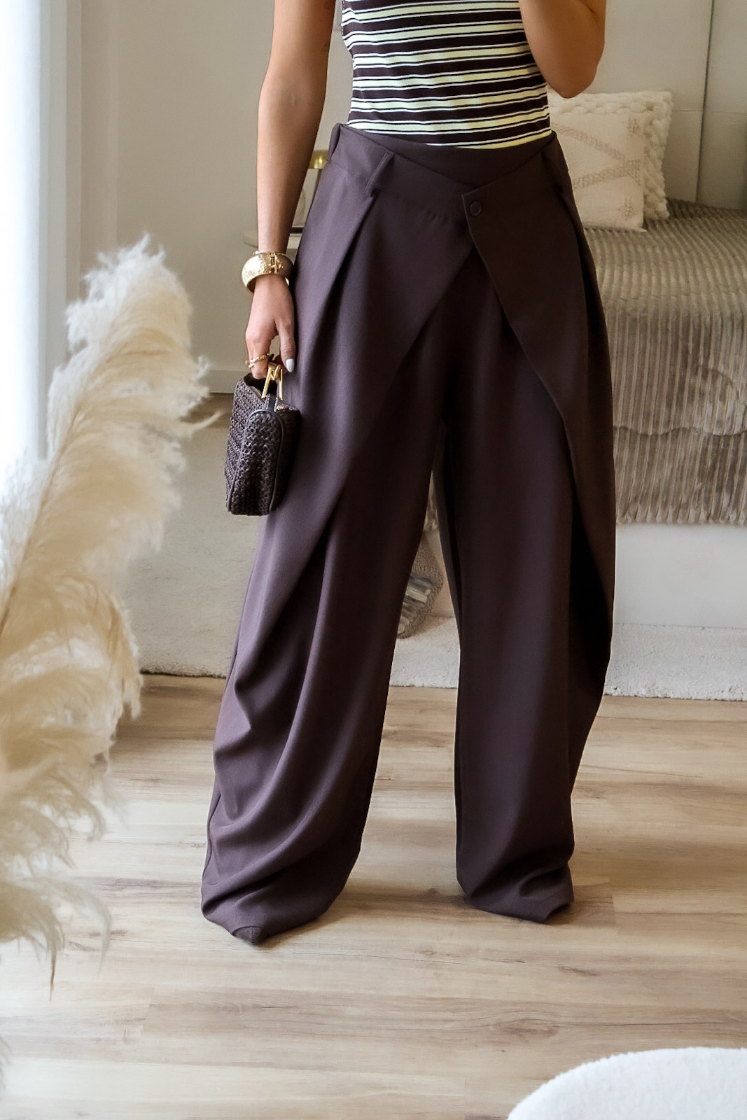 Wide-Leg Trousers with Pleats