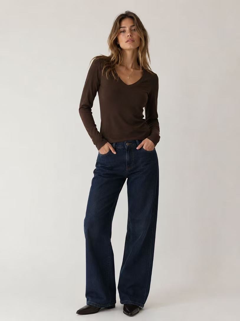 Fitted V‑Neck Top