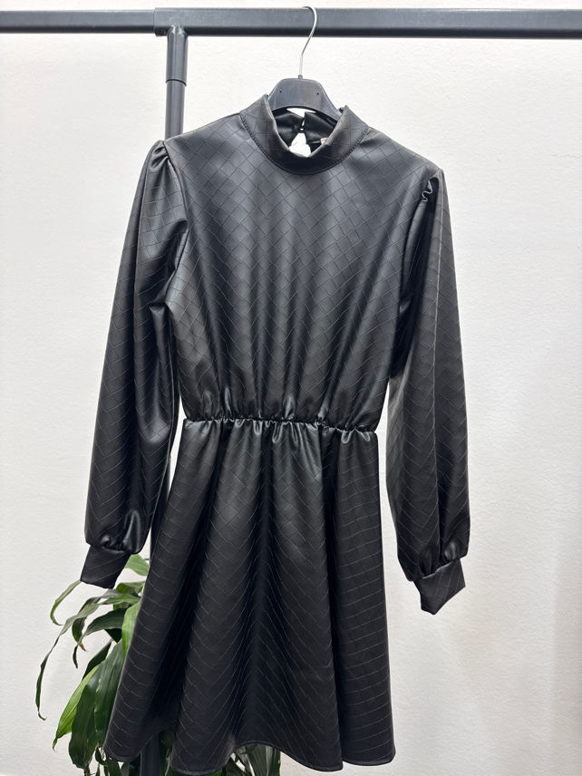A-line Mini Dress with Funnel Neck