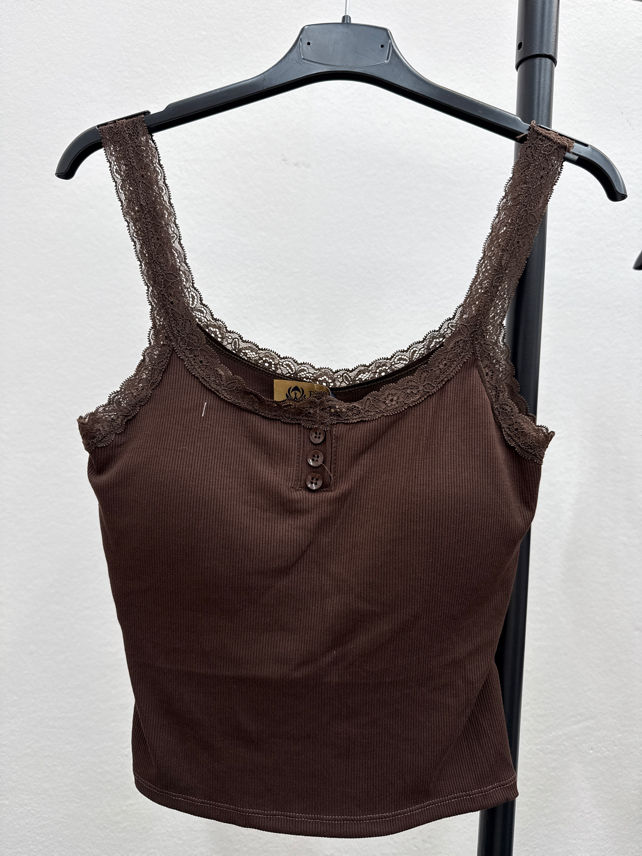 Fitted Lace-Trim Cami