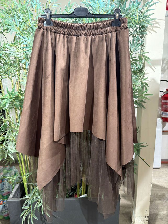 Asymmetric Pleated Midi Skirt