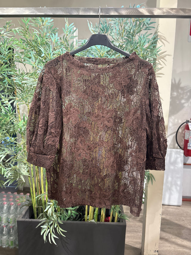 Lace-Embroidered Blouse